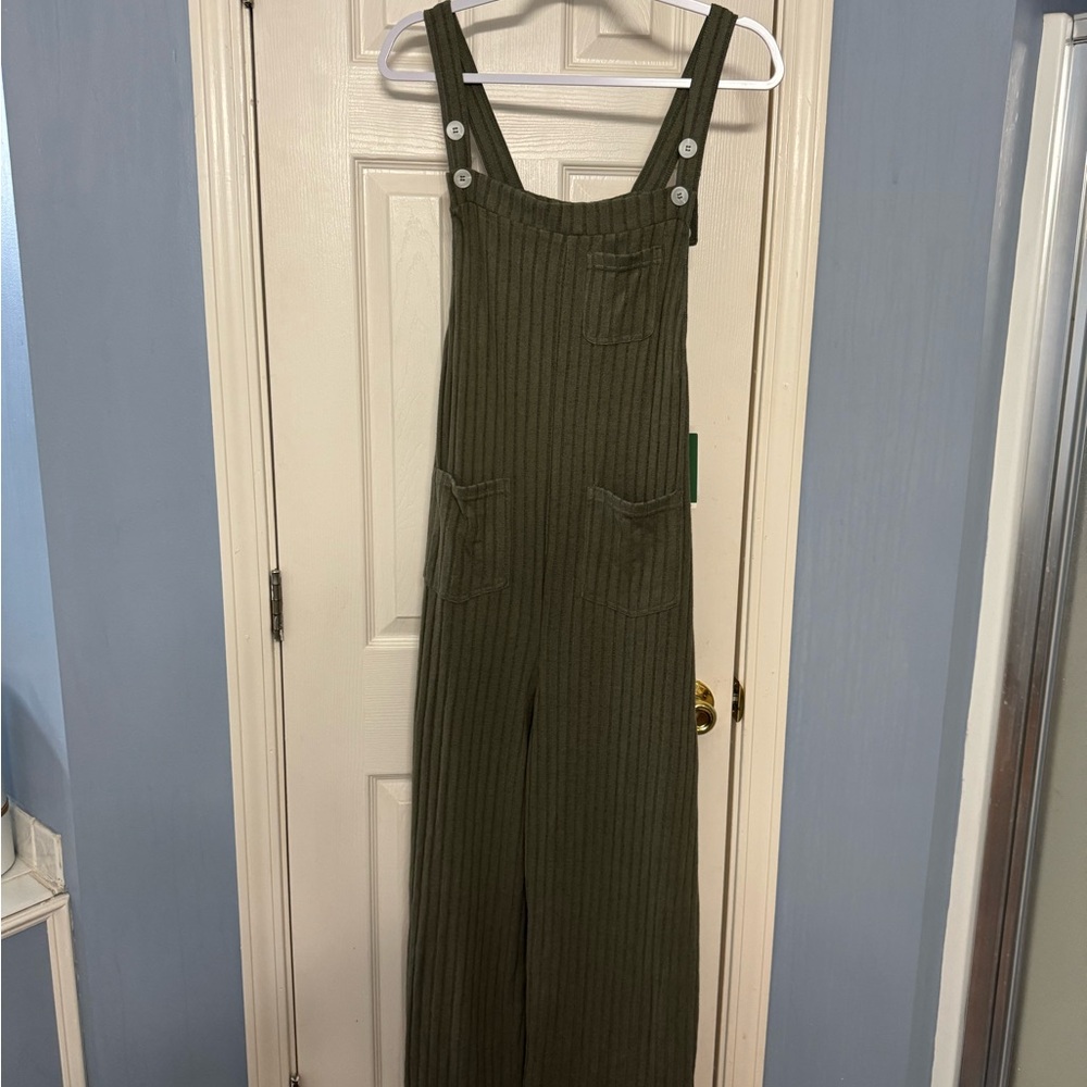 HALARA Forest Green Striped Jumpsuit